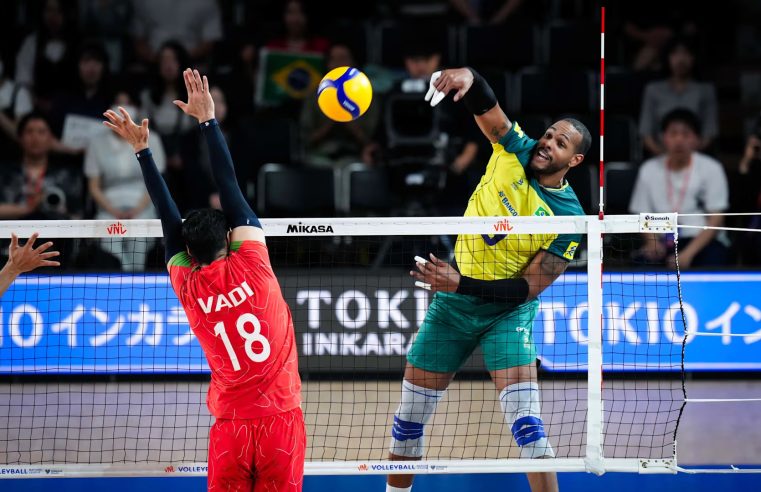 Vôlei: Com dificuldades, Brasil vence o Irã na Liga das Nações