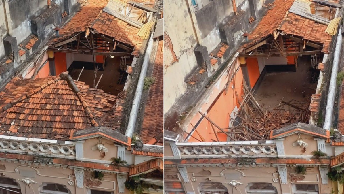 Telhado de imóvel onde Carmem Miranda morou desaba no Centro do Rio