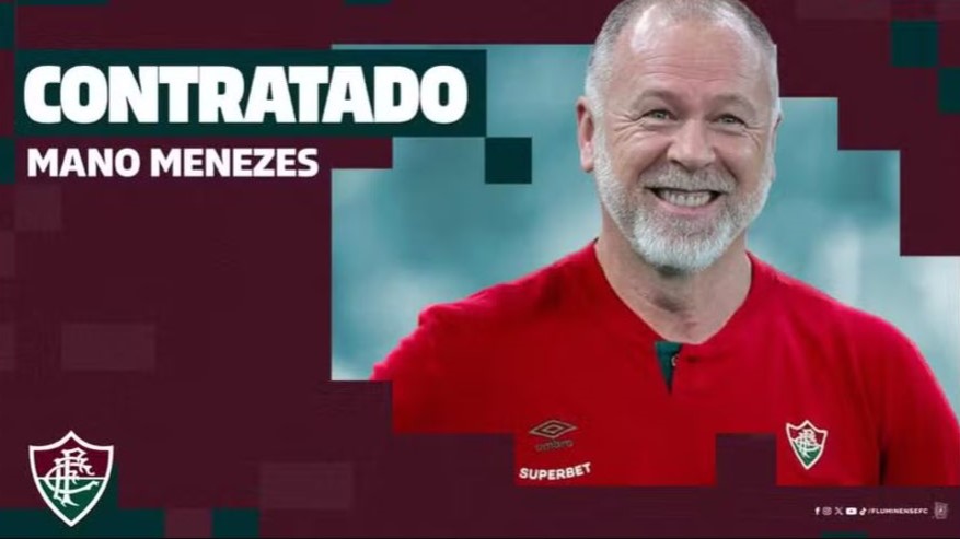 Fluminense anuncia Mano Menezes como novo técnico para enfrentar o Internacional na quinta-feira (4)