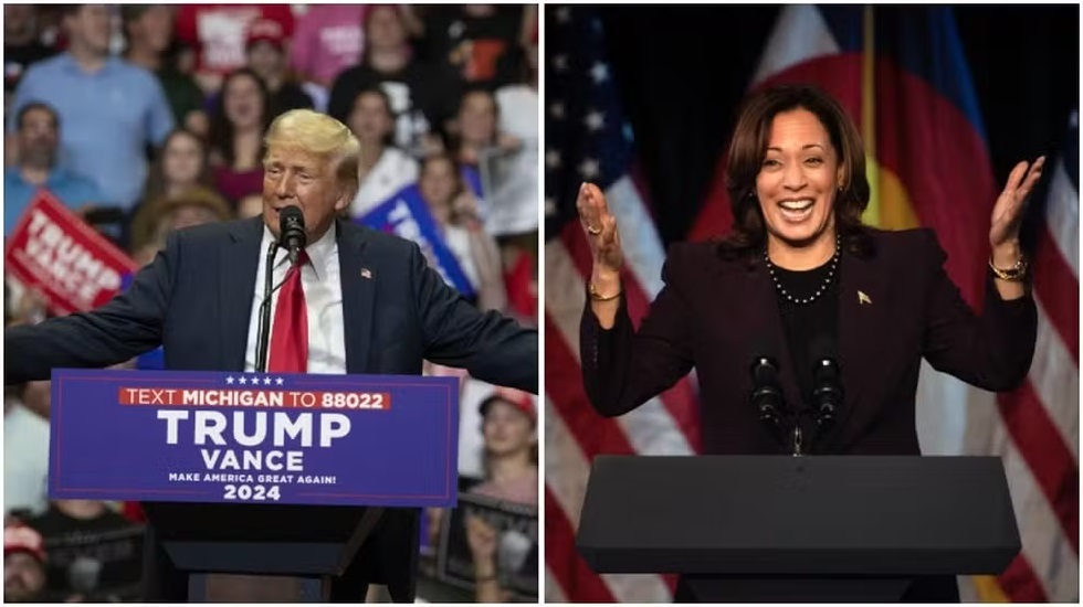 Pesquisa aponta empate técnico entre Kamala Harris e Donald Trump