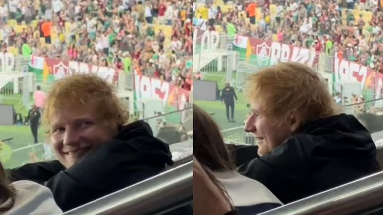 É tricolor! Ed Sheeran marca presença em jogo entre Fluminense e Atlético-MG pela Libertadores e elogia torcida: ‘Amazing’