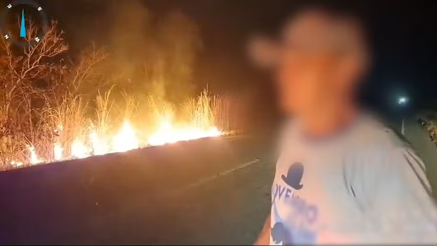 Proprietário de fazenda é flagrado pelo Ibama colocando fogo no próprio terreno no Tocantins