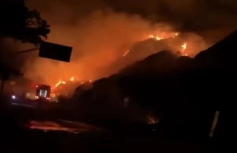 Incêndio destrói área de vegetação perto de praia no Recreio dos Bandeirantes