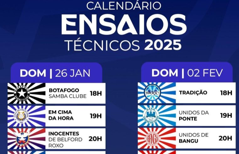 LigaRJ: ensaios técnicos da Série Ouro para Carnaval de 2025 acontecerão aos domingos na Sapucaí