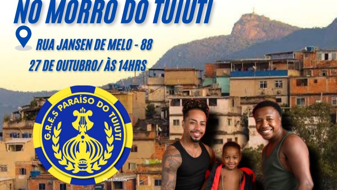 Alex Coutinho e Jorge Amarelloh, diretores e residentes do Tuiuti, organizam festa infantil na comunidade neste domingo (27)