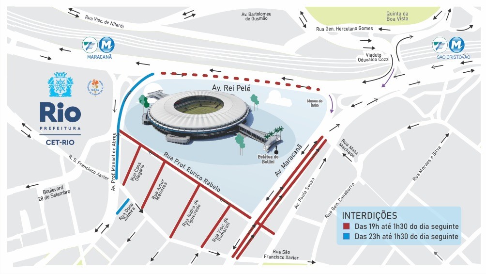 CET-Rio monta operação de trânsito para Fluminense x Fortaleza no Maracanã nesta sexta (22)