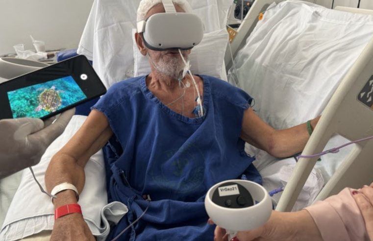 Tecnologia aplicada em hospital da UFF usa óculos de realidade virtual para tratamento emocional em pacientes