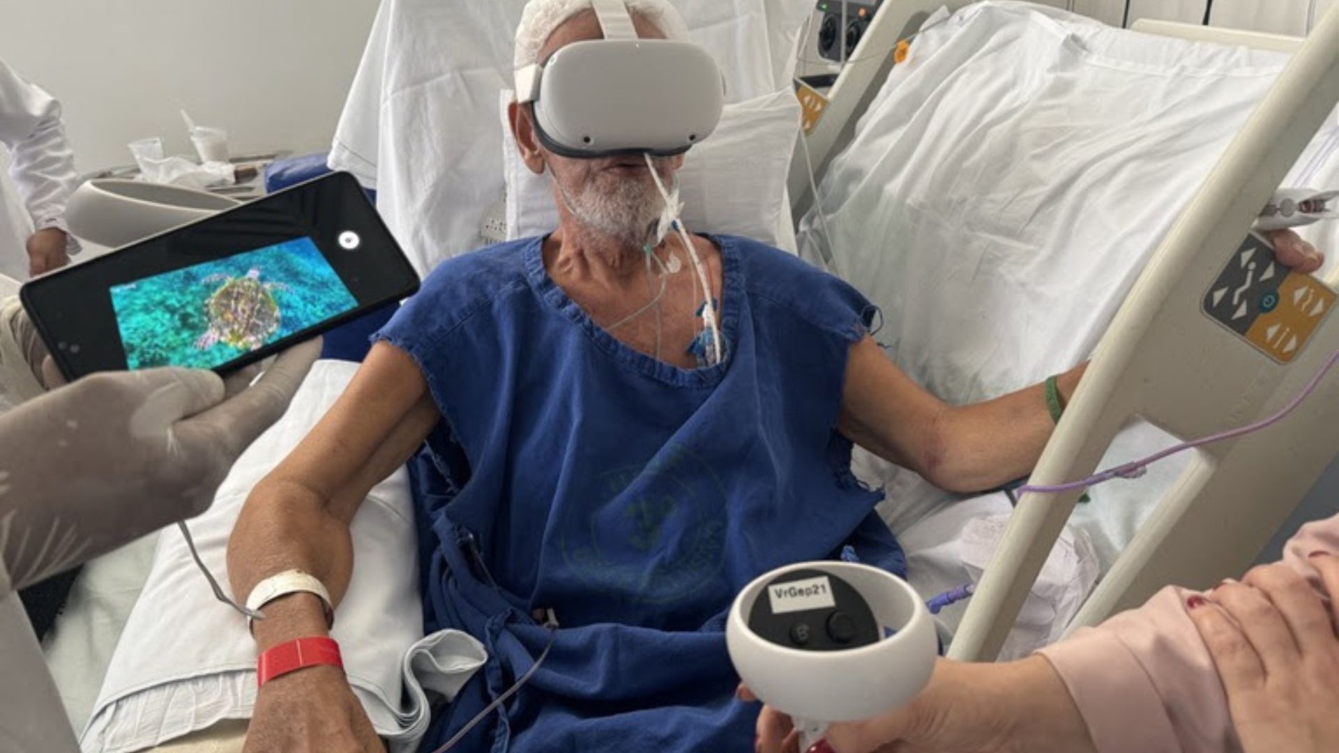 Tecnologia aplicada em hospital da UFF usa óculos de realidade virtual para tratamento emocional em pacientes