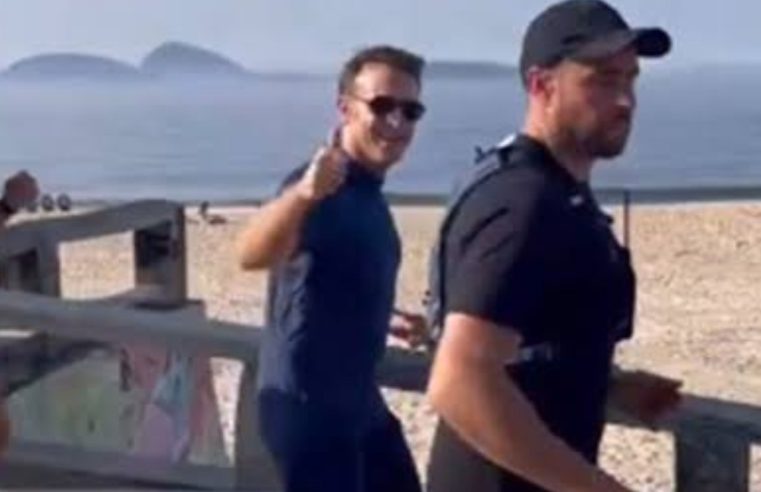 Macron corre na Praia de Ipanema antes de último dia do G20 no RJ