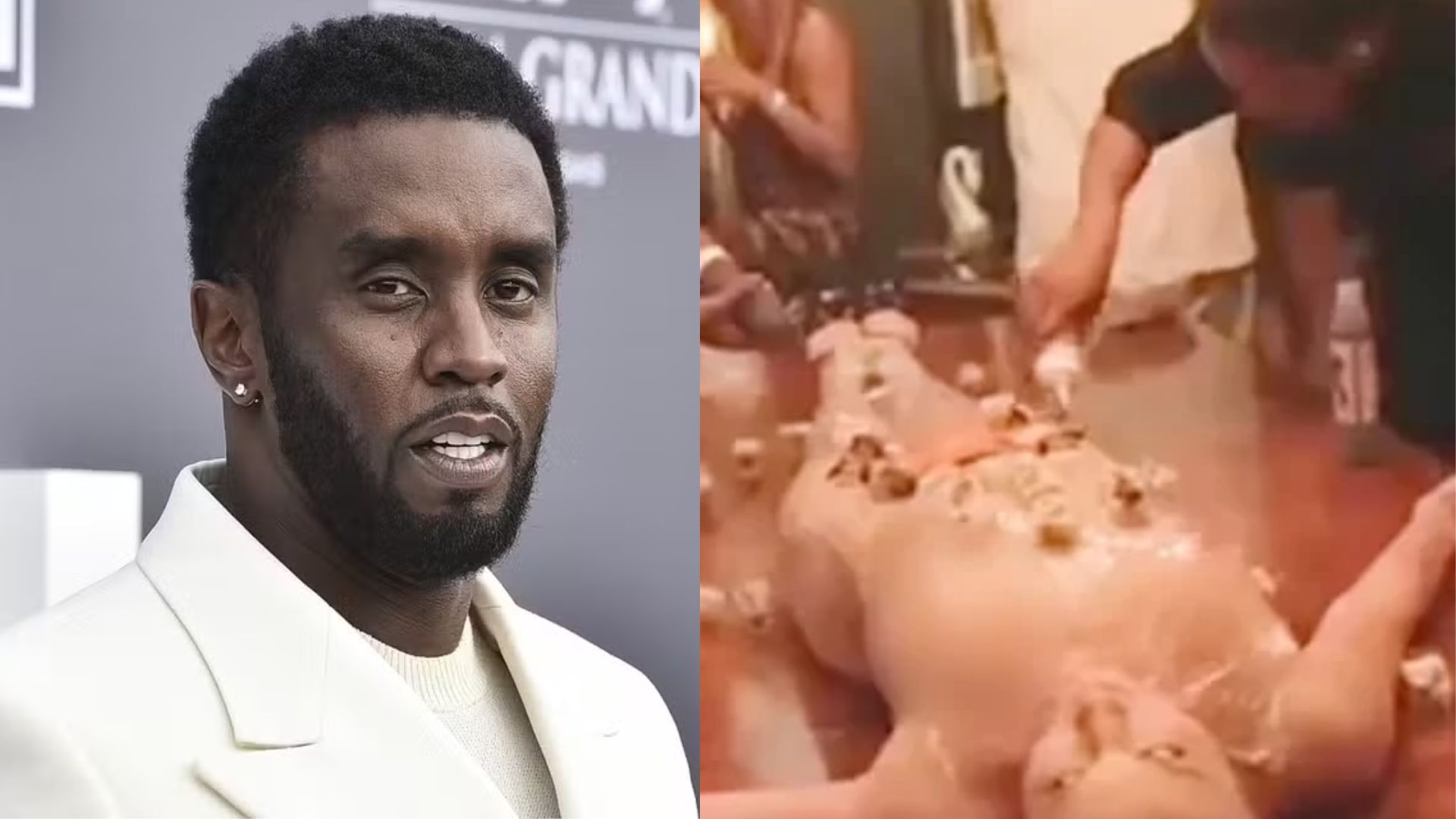 Imagem polêmica de festa realizada por Diddy revela mulher nua como suporte de sushi