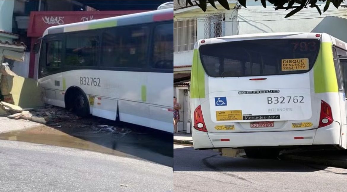 Ônibus invade casa em Magalhães Bastos, Zona Oeste do Rio