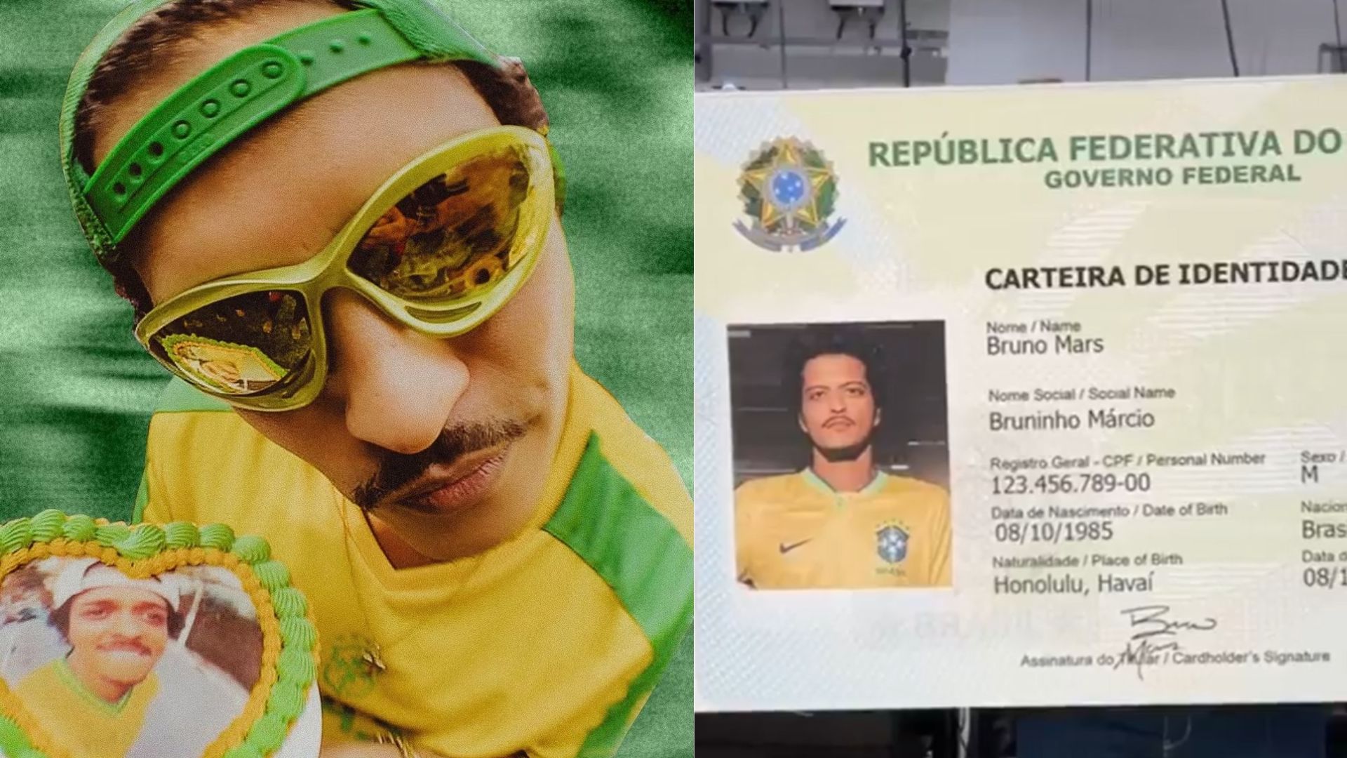 Após 1 mês fazendo shows pelo Brasil, Bruno Mars recebe CPF fictício com nome de ‘Bruno Márcio’ do Ministério