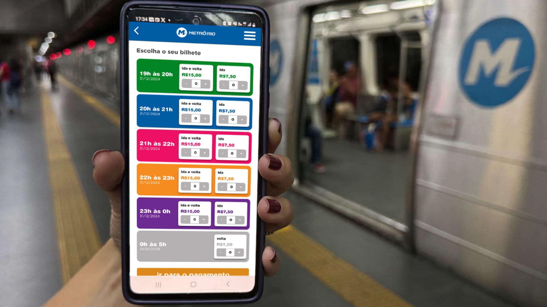 MetrôRio: venda de bilhetes especiais para Réveillon é exclusivamente digital e está disponível até dia 31