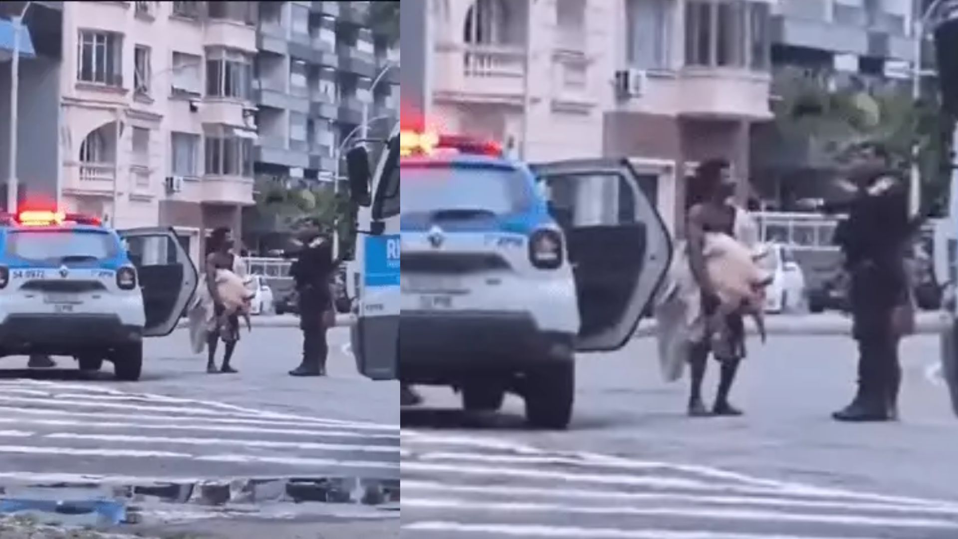 Morador de rua é flagrado carregando tartaruga marinha no Flamengo e animal é resgatado