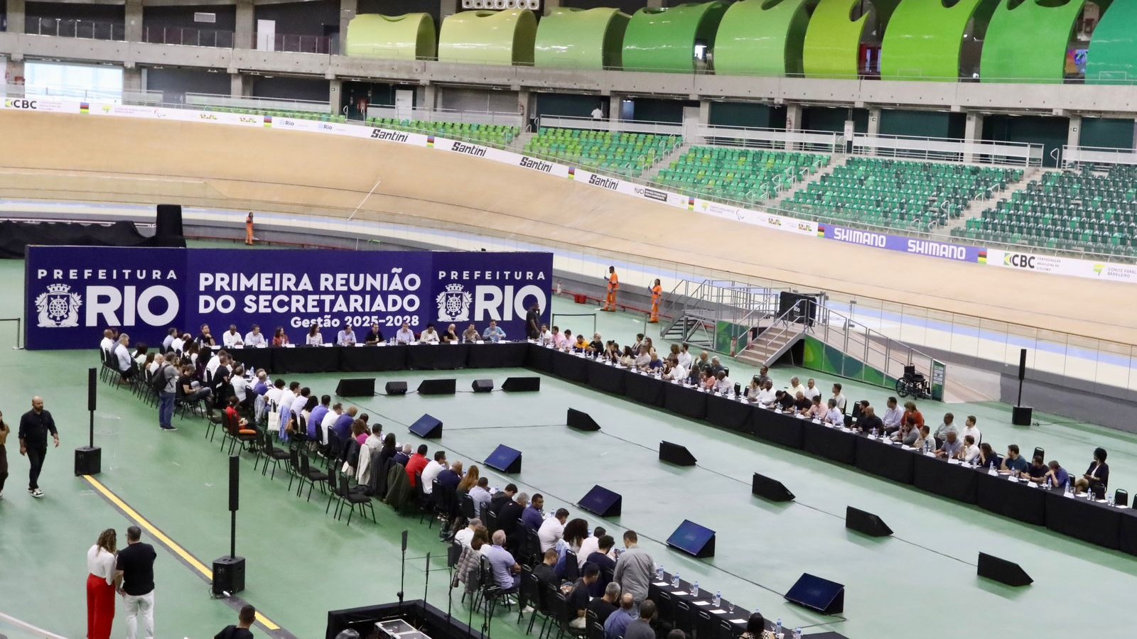 Eduardo Paes realiza primeira reunião do secretariado no Velódromo do Parque Olímpico e define metas para gestão 2025-2028