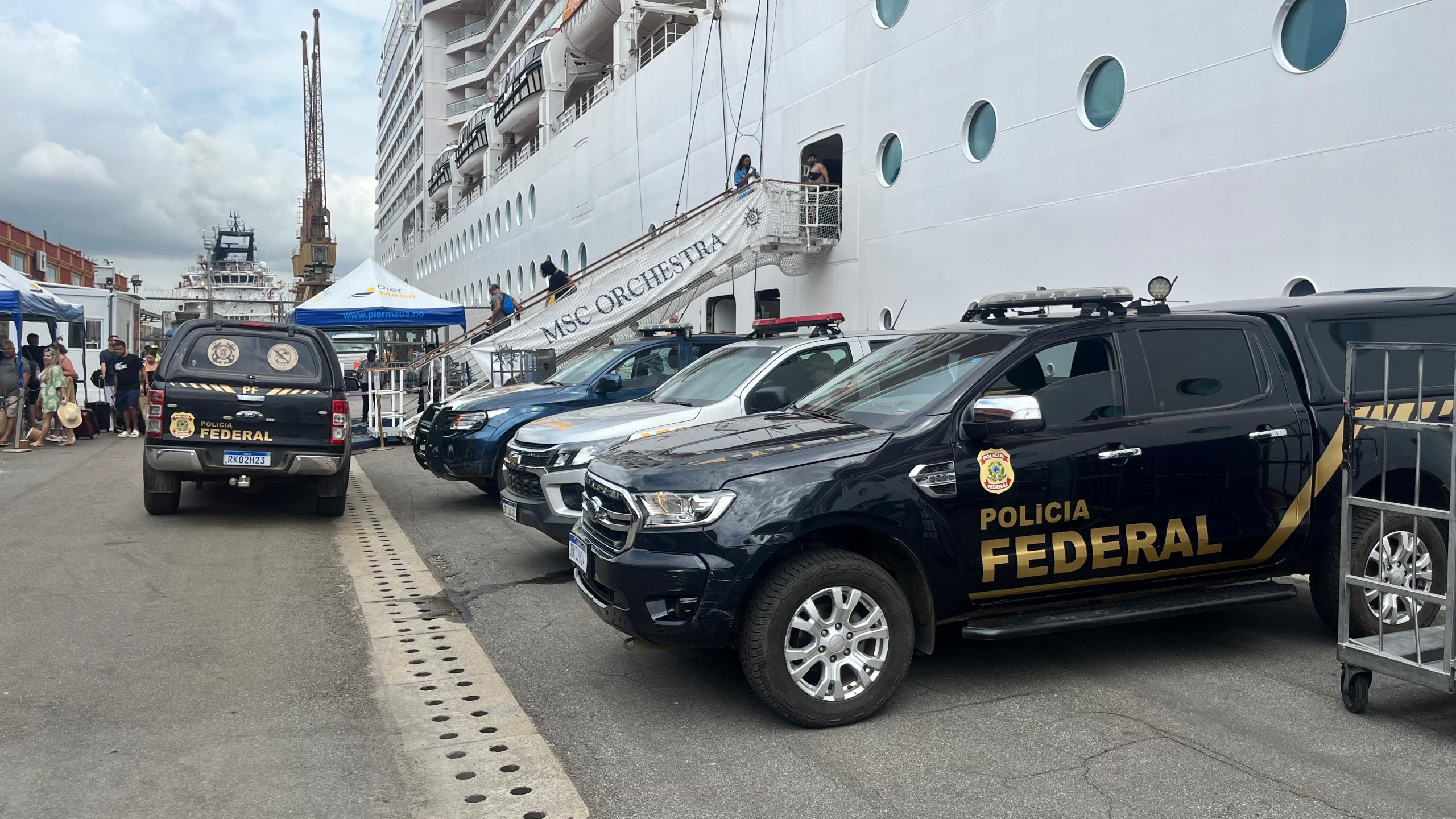 Polícia Federal prende homem acusado de violência doméstica a bordo de navio no Porto do Rio nesta quarta-feira (8)