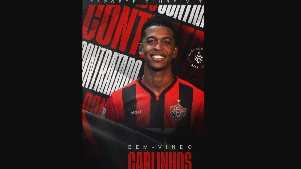 Vitória anuncia atacante Carlinhos, do Flamengo, por empréstimo até dezembro