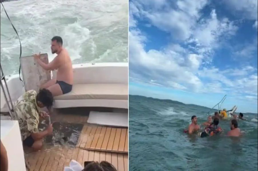 Barco com 19 pessoas naufraga no litoral de Búzios