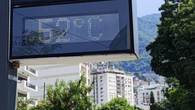 Calor extremo: termômetro de rua marca 52ºC na Tijuca, Zona Norte do Rio