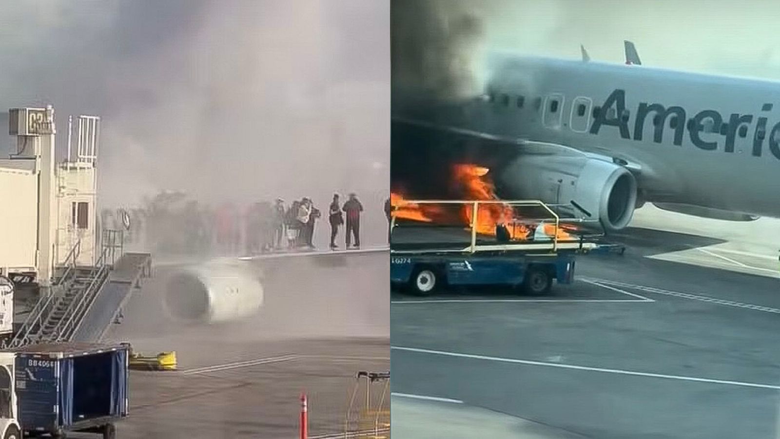 Avião da American Airlines pega fogo em aeroporto em Denver