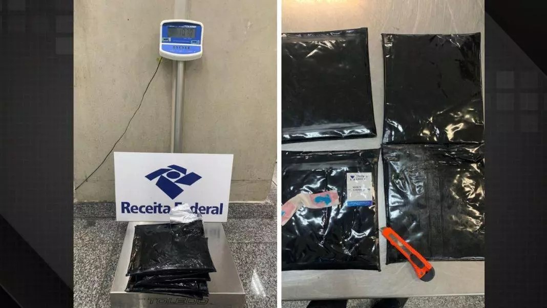 Receita Federal apreende quase 10 kg de cocaína no Galeão em bagagem de casal espanhol