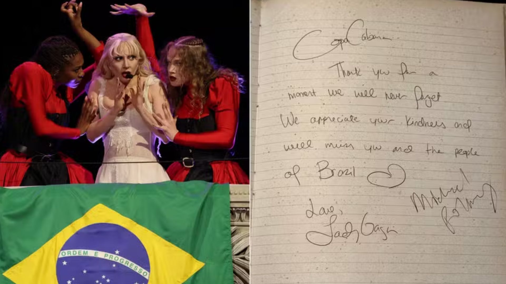 Após show histórico no Rio, Lady Gaga se despede com mensagem: ‘vamos sentir saudades’