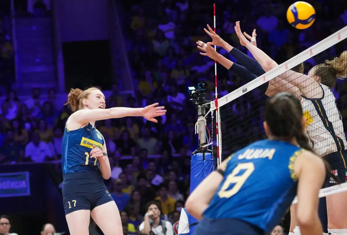 Vôlei: Brasil perde por 3 sets a 0 para a Itália pela Liga das Nações